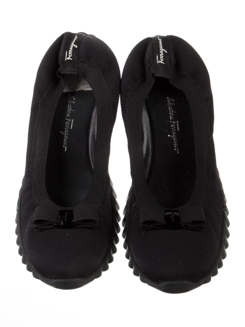 Salvatore Ferragamo Black Slip-On Ballet Flats with Bow size 5C